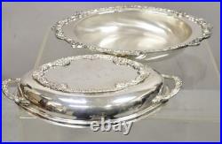 Vtg FB Rogers Serving Dish W Lid Holiday Perfect Victorian Style Ornate Stunning