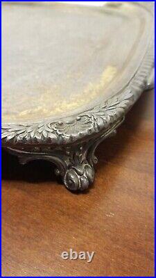 Vtg FB Rogers Silver Co. Silver Plate Footed Waiter/Butler Tray Style 2261 READ