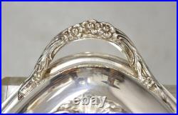 Vtg FB Rogers Silverplate Serving Dish Lidded Victorian Style Ornate Stunning