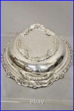 Vtg FB Rogers Silverplate Serving Dish Lidded Victorian Style Ornate Stunning