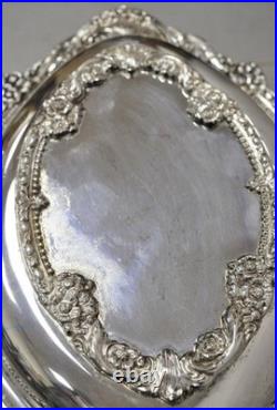 Vtg FB Rogers Silverplate Serving Dish Lidded Victorian Style Ornate Stunning