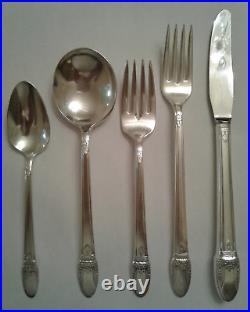 Vtg First Love 1937 By 1847 Rogers Bros Silverplate Flatware Set Srv 12, 84 pc