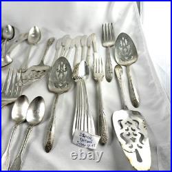 Vtg National Silver Co & Roger's A1 Triple Silver Plate Set Of 45+ pcs Read