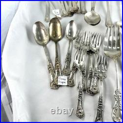Vtg National Silver Co & Roger's A1 Triple Silver Plate Set Of 45+ pcs Read
