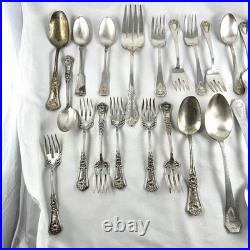 Vtg National Silver Co & Roger's A1 Triple Silver Plate Set Of 45+ pcs Read