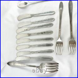 Vtg National Silver Co & Roger's A1 Triple Silver Plate Set Of 45+ pcs Read