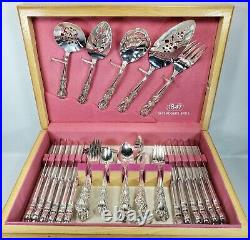 Vtg ROGERS BROS Silverware Set Of 103 Pieces With Box Heritage Design 1953