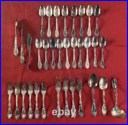Vtg Rogers 1881 La Vigne Silverplate flatware set of 34