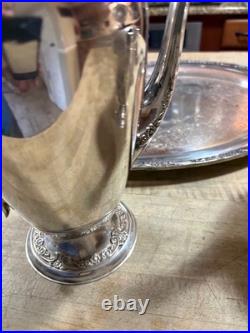 Vtg Rogers & Bro Silverplate Coffee & Tea Pot SET withTray Primrose COMPLETE