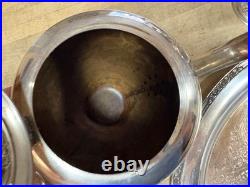 Vtg Rogers & Bro Silverplate Coffee & Tea Pot SET withTray Primrose COMPLETE