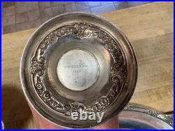 Vtg Rogers & Bro Silverplate Coffee & Tea Pot SET withTray Primrose COMPLETE