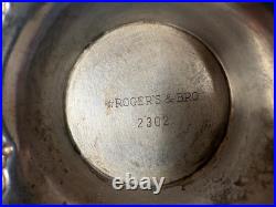 Vtg Rogers & Bro Silverplate Coffee & Tea Pot SET withTray Primrose COMPLETE