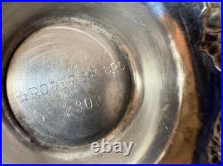 Vtg Rogers & Bro Silverplate Coffee & Tea Pot SET withTray Primrose COMPLETE