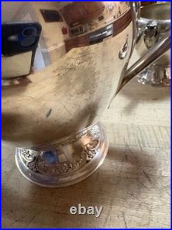 Vtg Rogers & Bro Silverplate Coffee & Tea Pot SET withTray Primrose COMPLETE
