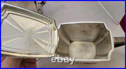 Vtg Rogers Bros 1847 Prelude Silverplate Tea Set Pot, Sugar, Creamer & Thongs