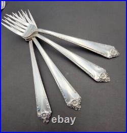 Vtg Rogers Bros Silverware Set of 40 Pieces Reinforced Plate IS Starlight Flatwa