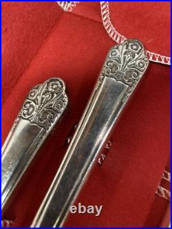 Vtg Rogers Deluxe Silver Plate PRECIOUS 31pc Set with soft Case (Service for 6)