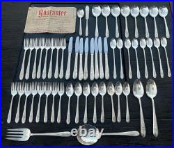 Vtg WM ROGERS Flatware Extra Plate TRIUMPH Silverplate (Lot of 54) Silverware Vtg WM ROGERS Flatware Extra Plate TRIUMPH Silverplate (Lot of 54) Silverware