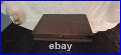 Vtg WM Rogers Silver ware plate 44pc Set in Wood Box