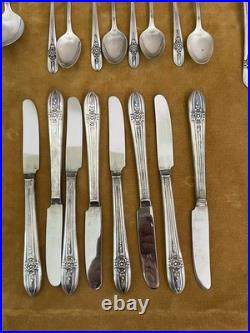 Vtg. Wm Rogers Silver plate Flatware Triumph Pattern Servings for 8.1941