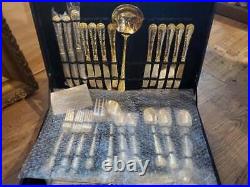 WILLIAM ROGERS AND SONS Flatware Silverware Gold Plate 62 Pc Set In Box