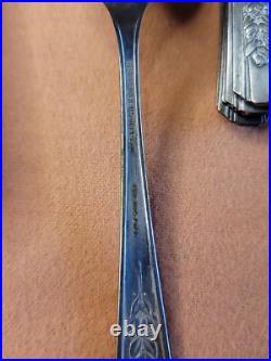 WMA Rogers A1 Plus Oneida Rosalie Lot Silver Plate 1938 Flatware Box Set 29 Pcs