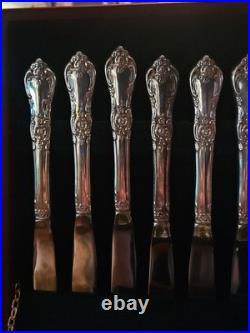 WMA Rogers Woodland Rose 1955 Silverplate Flatware Set 53 Pc SERVICE FOR 8