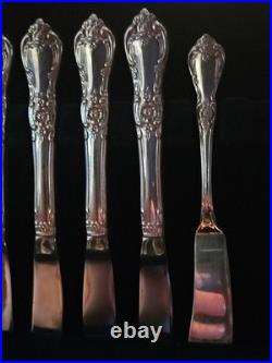 WMA Rogers Woodland Rose 1955 Silverplate Flatware Set 53 Pc SERVICE FOR 8