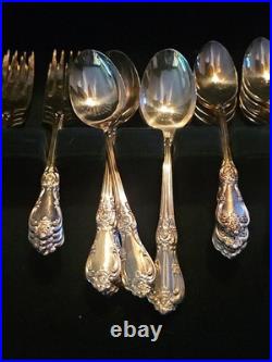 WMA Rogers Woodland Rose 1955 Silverplate Flatware Set 53 Pc SERVICE FOR 8