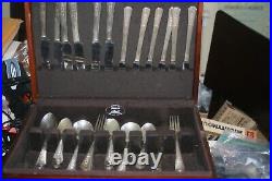 WM A Rogers A1 Plus, Etc Silver Plated Silverware 70 piece with Silverware Chest