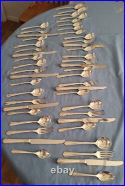 WM A Rogers A1 Plus Oneida LTD 1934 Malibu 48 pc. Flatware set + extras + box WM A Rogers A1 Plus Oneida LTD 1934 Malibu 48 pc. Flatware set + extras + box