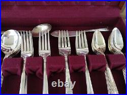 WM ROGERS MFG CO AA Heavy Silverplated Flatware & Chest Vintage Beautiful Cond