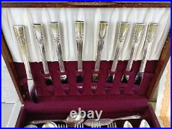 WM ROGERS MFG CO AA Heavy Silverplated Flatware & Chest Vintage Beautiful Cond