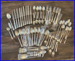 WM ROGERS Overlaid IS TREASURE Silverplate Silverware Set 57 Pcs SERVICE FOR 8