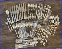 WM ROGERS Overlaid IS TREASURE Silverplate Silverware Set 57 Pcs SERVICE FOR 8