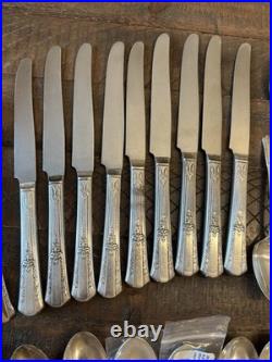 WM ROGERS Overlaid IS TREASURE Silverplate Silverware Set 57 Pcs SERVICE FOR 8