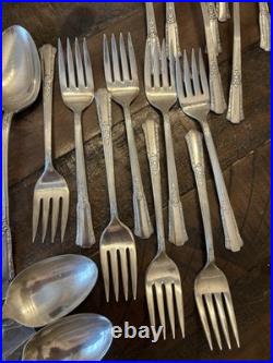 WM ROGERS Overlaid IS TREASURE Silverplate Silverware Set 57 Pcs SERVICE FOR 8