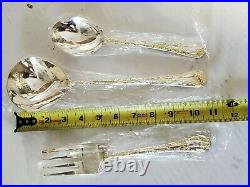 WM ROGERS & SON Flatware ENCHANTED ROSE 51pc for 12 Silver Plate Gold Color Trim