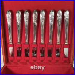 WM Rogers 1950s International Silver Extra Plate Triumph Flatware 50 Pc Box Set WM Rogers 1950s International Silver Extra Plate Triumph Flatware 50 Pc Box Set