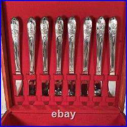 WM Rogers 1950s International Silver Extra Plate Triumph Flatware 50 Pc Box Set