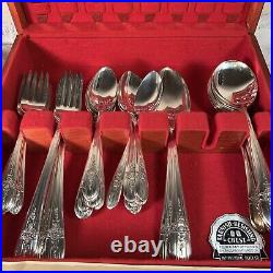 WM Rogers 1950s International Silver Extra Plate Triumph Flatware 50 Pc Box Set