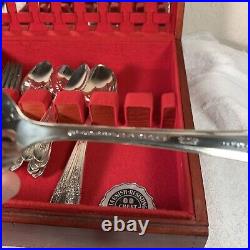 WM Rogers 1950s International Silver Extra Plate Triumph Flatware 50 Pc Box Set