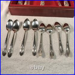 WM Rogers 1950s International Silver Extra Plate Triumph Flatware 50 Pc Box Set WM Rogers 1950s International Silver Extra Plate Triumph Flatware 50 Pc Box Set