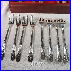 WM Rogers 1950s International Silver Extra Plate Triumph Flatware 50 Pc Box Set