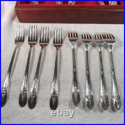 WM Rogers 1950s International Silver Extra Plate Triumph Flatware 50 Pc Box Set WM Rogers 1950s International Silver Extra Plate Triumph Flatware 50 Pc Box Set