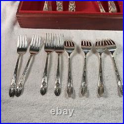 WM Rogers 1950s International Silver Extra Plate Triumph Flatware 50 Pc Box Set