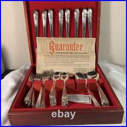 WM Rogers 1950s International Silver Extra Plate Triumph Flatware 50 Pc Box Set WM Rogers 1950s International Silver Extra Plate Triumph Flatware 50 Pc Box Set