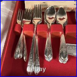 WM Rogers 1950s International Silver Extra Plate Triumph Flatware 50 Pc Box Set