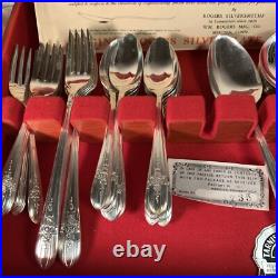WM Rogers 1950s International Silver Extra Plate Triumph Flatware 50 Pc Box Set WM Rogers 1950s International Silver Extra Plate Triumph Flatware 50 Pc Box Set
