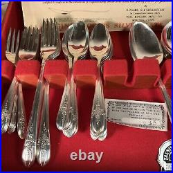 WM Rogers 1950s International Silver Extra Plate Triumph Flatware 50 Pc Box Set